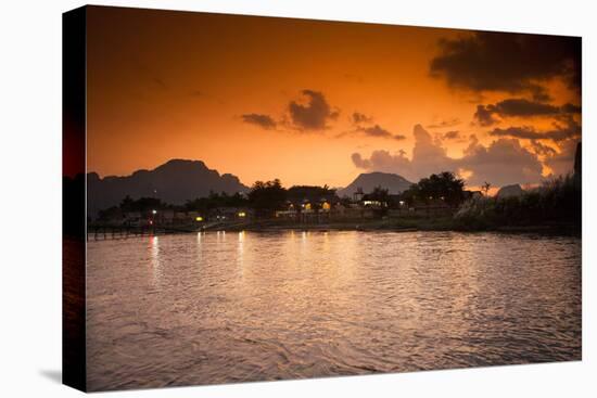 Sunset on the Nam Song River in Vang Vieng, Laos-Micah Wright-Premier Image Canvas