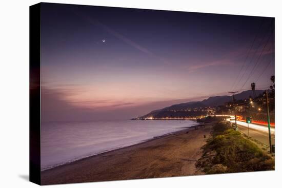 Sunset on Will Rogers Beach and the Pacific Coast Highway-Mark Chivers-Premier Image Canvas