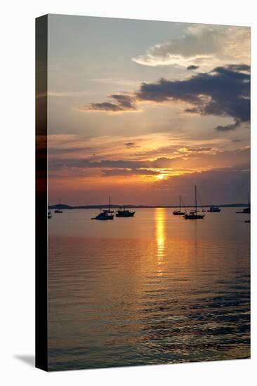 Sunset over Caribbean Sea, Georgetown, Great Exumand, Bahamas-null-Premier Image Canvas