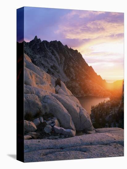 Sunset Over Granite Rock and Alpine Lakes, Goat Rocks, Cascades, Washington State, USA-Aaron McCoy-Premier Image Canvas