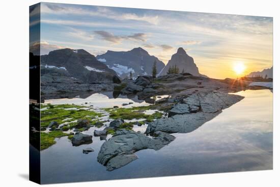 Sunset over Kintla and Kinnerly Peaks seen from Boulder Peak. Glacier National Park-Alan Majchrowicz-Premier Image Canvas