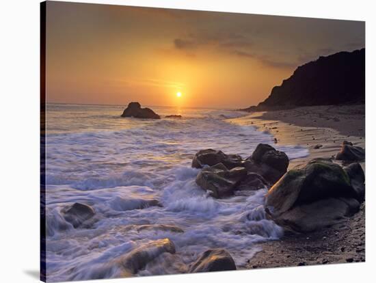 Sunset over Leo Carillo State Beach, Malibu, California-Tim Fitzharris/Minden Pictures-Stretched Canvas