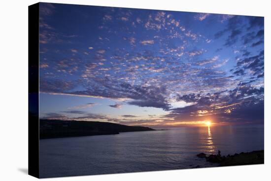 Sunset over Porthmeor Beach in St. Ives, Cornwall, England, United Kingdom, Europe-Peter Barritt-Premier Image Canvas