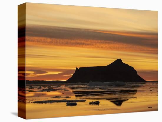 Sunset over tabular and glacial ice near Snow Hill Island, Weddell Sea, Antarctica-Michael Nolan-Premier Image Canvas