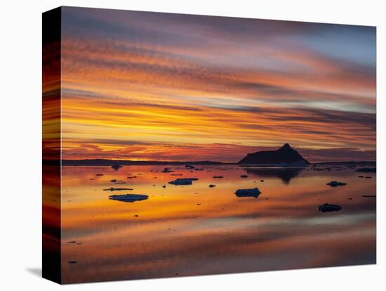 Sunset over tabular and glacial ice near Snow Hill Island, Weddell Sea, Antarctica-Michael Nolan-Premier Image Canvas