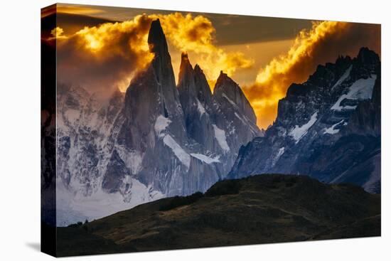 Sunset over the Cerro Torre Spires in Los Glacieres National Park, Argentina-Jay Goodrich-Premier Image Canvas