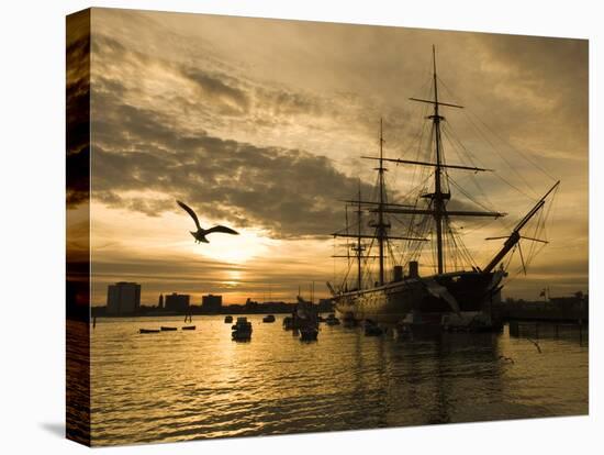 Sunset over the Hard and Hms Warrior, Portsmouth, Hampshire, England, United Kingdom, Europe-Stuart Black-Premier Image Canvas
