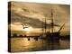 Sunset over the Hard and Hms Warrior, Portsmouth, Hampshire, England, United Kingdom, Europe-Stuart Black-Premier Image Canvas