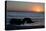 Sunset over the ocean, with rocks in the foreground, San Simeon, California-Ethel Davies-Premier Image Canvas