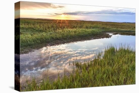 Sunset over Tidal Marsh at Massachusetts Audubon Wellfleet Bay Wildlife Sanctuary-Jerry and Marcy Monkman-Premier Image Canvas