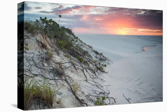 Sunset over Two Lagoons in Brazil's Lencois Maranhenses Sand Dunes-Alex Saberi-Premier Image Canvas