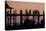 Sunset over U Bein Bridge, Taungthman Lake, U Bein, Amarapura, Myanmar (Burma), Asia-Nathalie Cuvelier-Premier Image Canvas