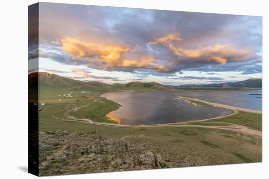 Sunset over White Lake, Tariat district, North Hangay province, Mongolia, Central Asia, Asia-Francesco Vaninetti-Premier Image Canvas