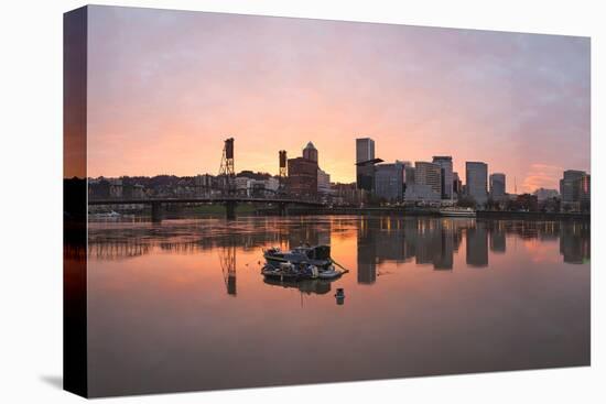 Sunset over Willamette River in Portland-jpldesigns-Premier Image Canvas