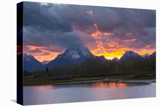 Sunset, Oxbow, Mount Moran, Grand Teton National Park, Wyoming, USA-Michel Hersen-Premier Image Canvas