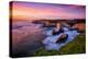 Sunset Seascape at Shark Fin Cove, California Coast, Santa Cruz, Davenport-Vincent James-Premier Image Canvas