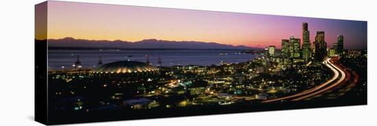 Sunset Skyline Seattle Wa USA-null-Stretched Canvas