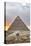 Sunset, Sphinx in Foreground and the Pyramid of Chephren, the Pyramids of Giza-Richard Maschmeyer-Premier Image Canvas