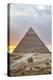 Sunset, Sphinx in Foreground and the Pyramid of Chephren, the Pyramids of Giza-Richard Maschmeyer-Premier Image Canvas