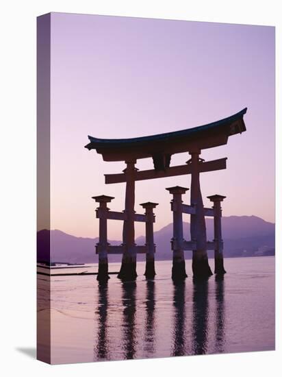 Sunset, Torii Gate, Itsukushima Shrine, Miyajima Island, Honshu, Japan-null-Premier Image Canvas