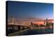 Sunset view of San Francisco from Treasure Island of the Bay Bridge with pink clouds at blue hour-David Chang-Premier Image Canvas