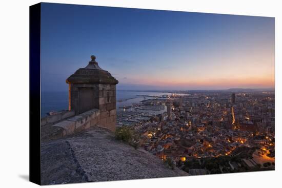 Sunset View over the Cityscape of Alicante Looking Towards the Lookout Tower and Port of Alicante-Cahir Davitt-Premier Image Canvas