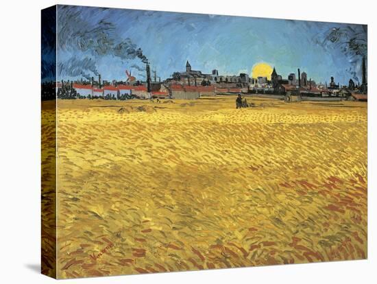 Sunset: Wheat Fields Near Arles, 1888-Vincent van Gogh-Premier Image Canvas