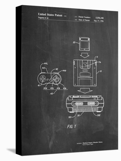 Super Nintendo Console Remote and Cartridge Patent-Cole Borders-Stretched Canvas