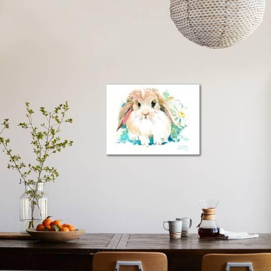 Suren Bunny Flower Stretched Canvas Print Suren Nersisyan Art Com