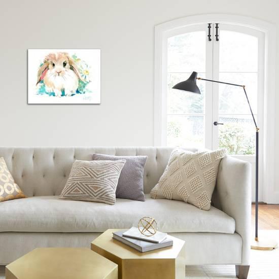 Suren Bunny Flower Stretched Canvas Print Suren Nersisyan Art Com