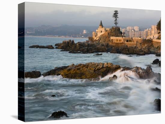 Surf at Playa Los Artistas, Wulff Castel and Resort Hotels, Vina Del Mar, Chile-Scott T^ Smith-Premier Image Canvas