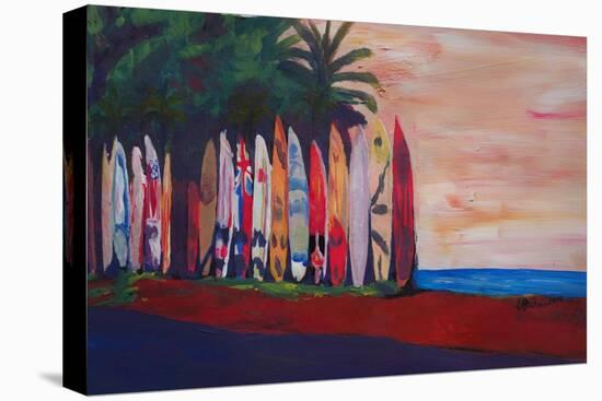 Surf Board Fence Wall at the Seaside-Markus Bleichner-Stretched Canvas