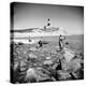 Surf Casting Fishermen Working the Shore Near the Historic Montauk Point Lighthouse-Alfred Eisenstaedt-Premier Image Canvas