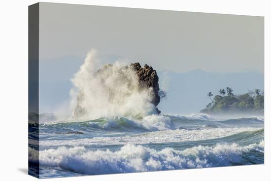 Surf on a Sea Stack Between Santa Teresa and Hermosa Beaches, Santa Teresa, Costa Rica-Rob Francis-Premier Image Canvas