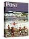 "Surf Swimming," Saturday Evening Post Cover, August 14, 1948-John Falter-Premier Image Canvas