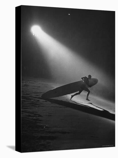 Surfboard Rider Racing Into Water with Board in Relay Race at International Surf Festival-Ralph Crane-Premier Image Canvas