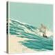 Surfer and Big Wave. Vector Illustration. Grunge Effect in Separate Layer.-jumpingsack-Stretched Canvas