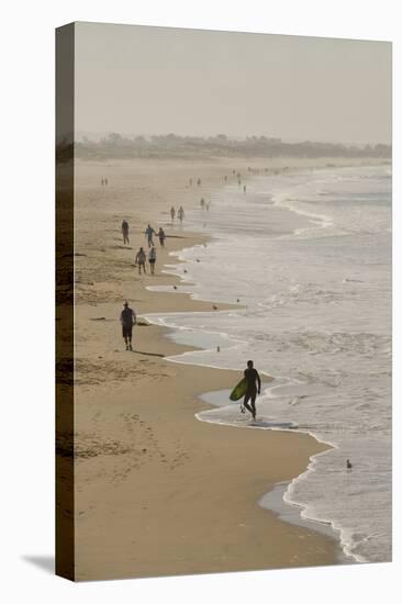 Surfer and People on Pismo State Beach, Pismo Beach, California, USA-Cindy Miller Hopkins-Premier Image Canvas