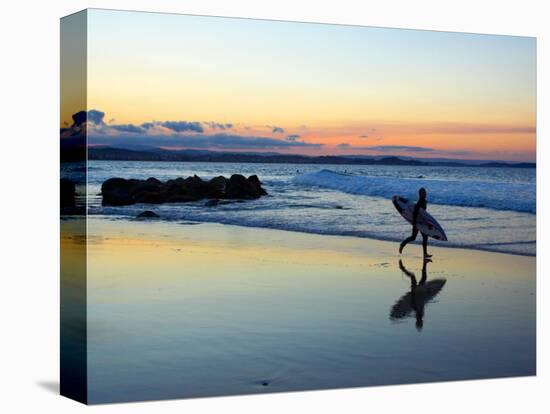 Surfer at Dusk, Gold Coast, Queensland, Australia-David Wall-Premier Image Canvas