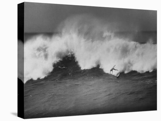 Surfer Fred Van Dyke Riding Giant Wave-George Silk-Premier Image Canvas