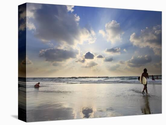 Surfer on City Beach, Tel Aviv, Israel-Michele Falzone-Premier Image Canvas