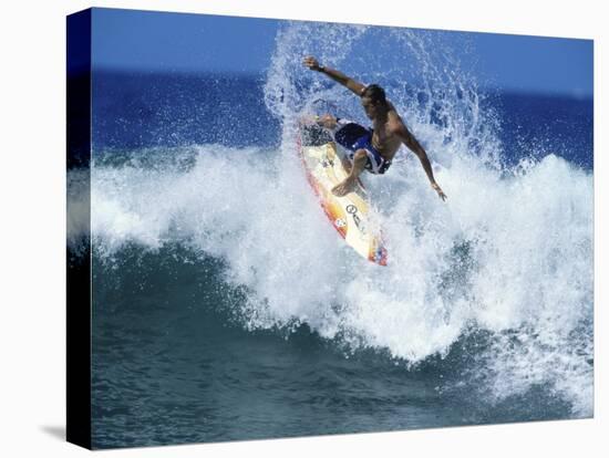 Surfer Riding a Wave-null-Premier Image Canvas