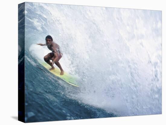 Surfer Riding a Wave-null-Premier Image Canvas