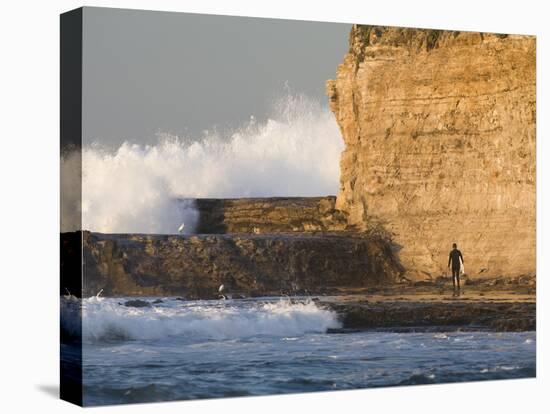 Surfer Sizing Up the Challenge, Santa Cruz Coast, California, USA-Tom Norring-Premier Image Canvas