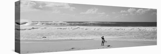 Surfer Standing on the Beach, North Shore, Oahu, Hawaii, USA-null-Premier Image Canvas