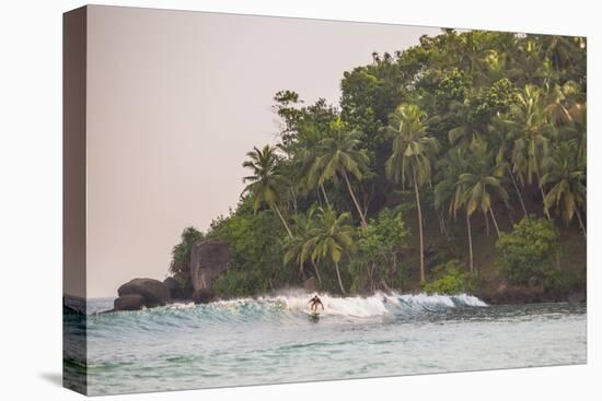 Surfer Surfing at Sunset at Mirissa Beach, South Coast, Sri Lanka, Southern Province, Asia-Matthew Williams-Ellis-Premier Image Canvas