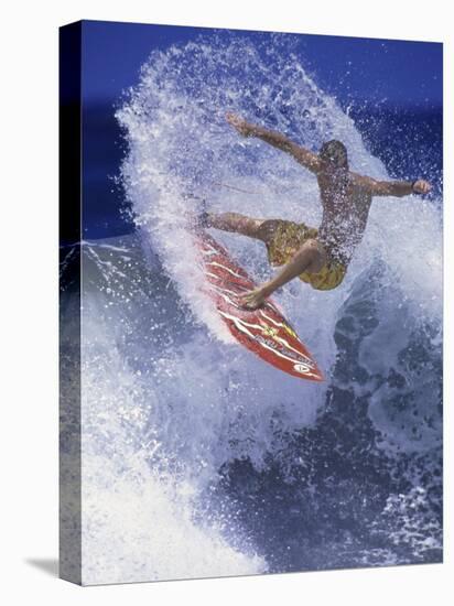 Surfer with Red Board-null-Premier Image Canvas