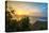 Surfers at sunset in Bali with straw roofed huts, Indonesia, Southeast Asia, Asia-Tyler Lillico-Premier Image Canvas