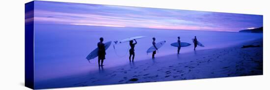 Surfers on Beach Costa Rica-null-Stretched Canvas