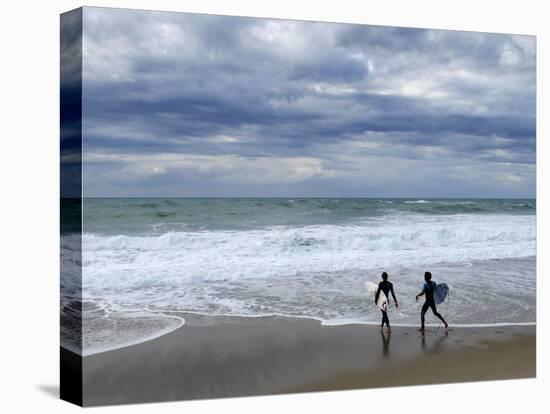 Surfers on Grande Plage Beach, Biarritz, Aquitaine, France-Nadia Isakova-Premier Image Canvas
